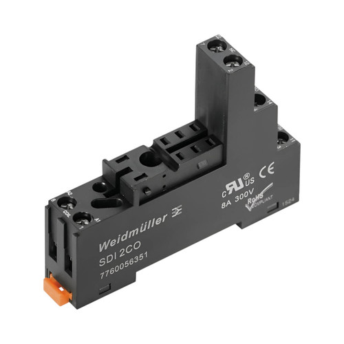 Weidmuller SDI 2CO Relay Socket, 8-Pin, 8A, 300V AC, Screw Terminals, DIN Rail Mount, TS35