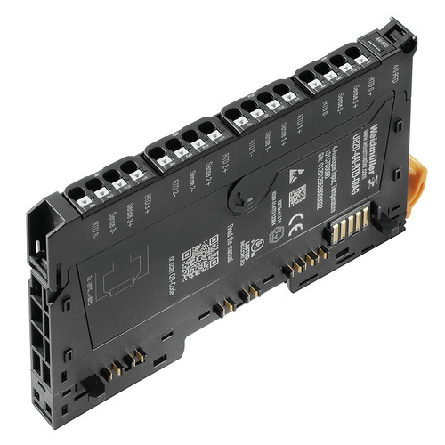 Weidmuller UR20-4AI-RTD-DIAG Remote I/O Module, 4-Channel Input, RTD, 16-Bit, Push-In, TS35 Mount