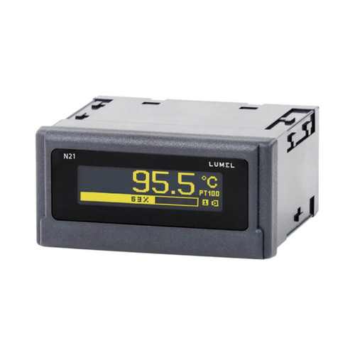 Lumel N21 Digital Panel Meter, Universal Input, DC Voltage, Current, Temperature, OLED Display, 24-230V Supply