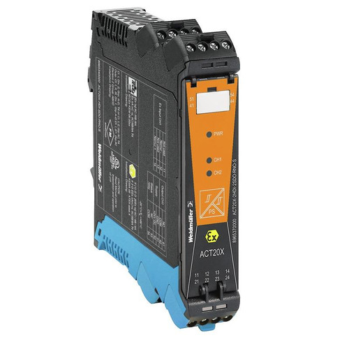 Weidmuller ACT20X Signal Conditioner, NAMUR Sensor/Switch Input, 8V DC, Relay Output, Ex, Intrinsically Safe