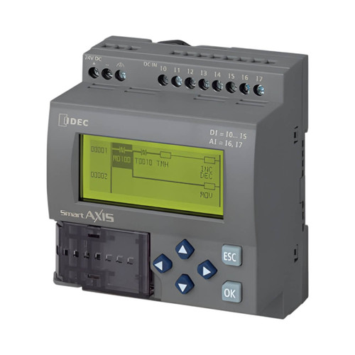IDEC FT1A SmartAXIS PLC, 12 I/O PLC, 24V DC, 8 Inputs, 4 Relay Outputs, LCD/Keypad, USB, Modbus