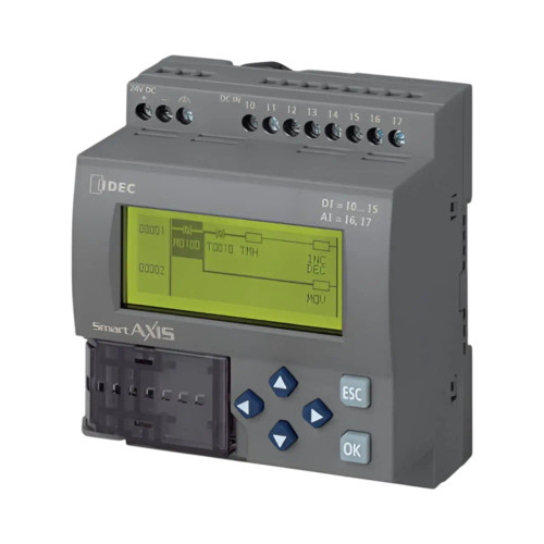 IDEC FT1A SmartAXIS PLC, 12 I/O PLC, 24V DC, 8 Inputs, 4 Relay Outputs, LCD/Keypad, USB, Modbus