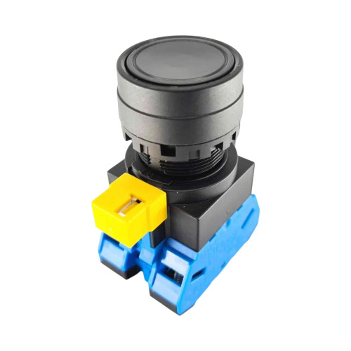 IDEC HW1B Momentary Pushbutton Switch, Black 2NO, 22mm Cutout