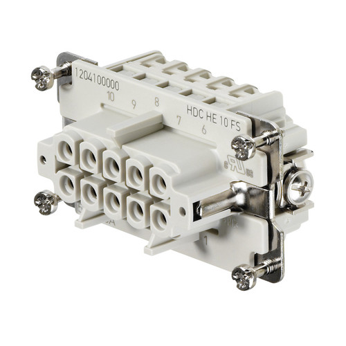 Weidmuller HDC HE 10 FS Heavy-Duty Connector Insert, 10 Pole, 16A, 500V, Female, Screw Connection