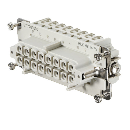 Weidmuller HDC HE 16 FS Heavy-Duty Connector Insert, 16 Pole, 16A, 500V, Female, Screw Connection