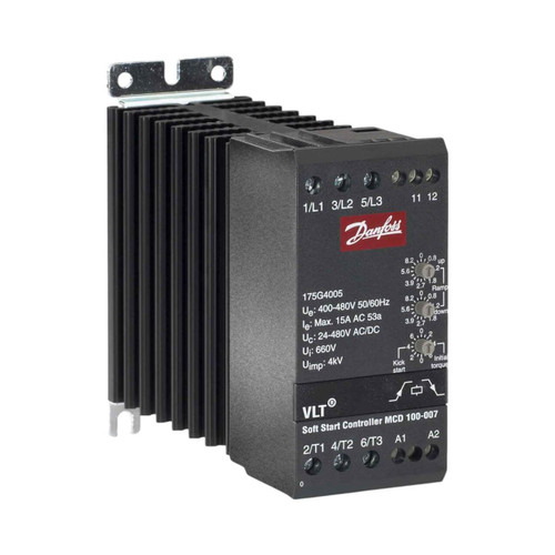 Danfoss MCD 100 Soft Starter, 7.5 kW, Three Phase, 380 to 480V, IP20