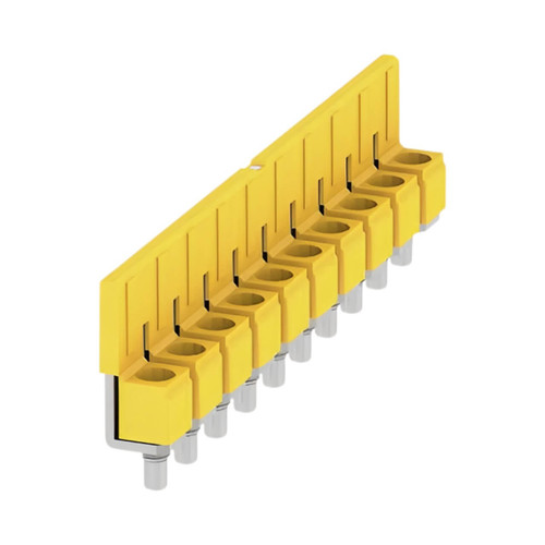 Weidmuller WQV 6/10 Cross-Connector for Terminal Blocks, 10 Pole, 6mm², 57A, Screw-In, Yellow