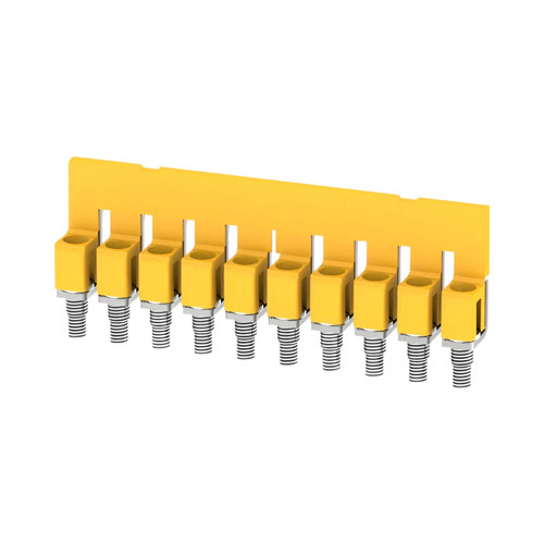Weidmuller WQV 4/10 Cross-Connector for Terminal Blocks, 10 Pole, 4mm², 41A, Yellow, Screw-In Connection