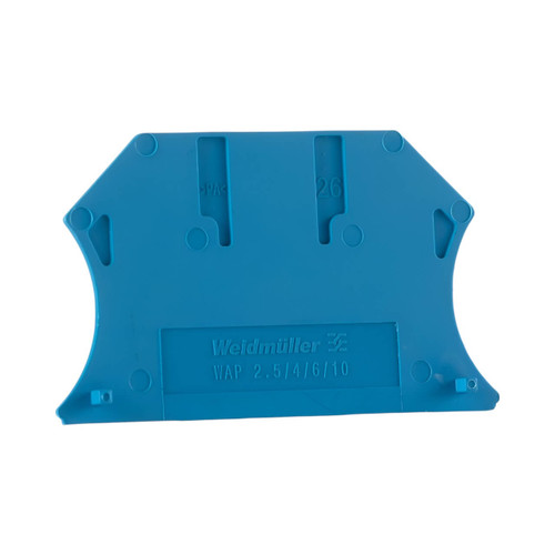Weidmuller WAP 2.5-10 BL End Plate, Blue, 1.5mm, Snap-On for WDU 2.5-10 Terminal Blocks