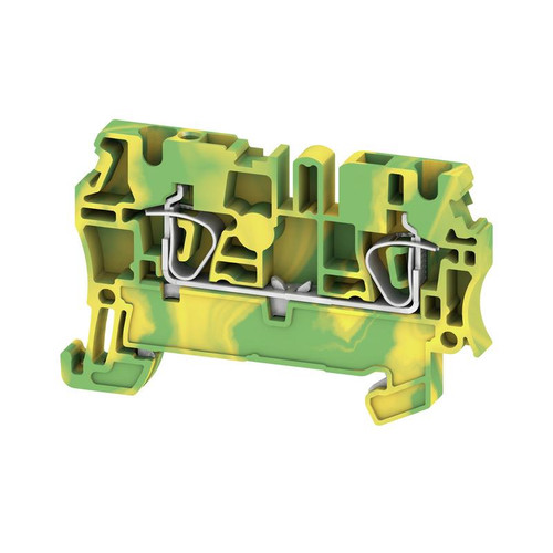 ​Weidmuller ZPE 2.5 PE Earth Terminal Block, 2.5mm², 800V, 300A, Tension Clamp, Green/Yellow, TS 35