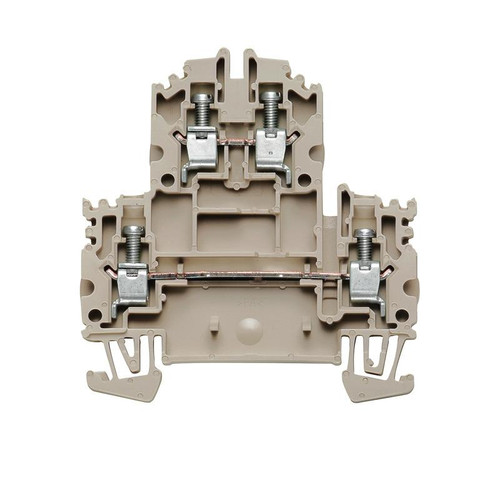 Weidmuller WDK 4N Double-Tier Terminal Block, 4mm², 32A, 800V, Screw Connection, Beige, TS 35