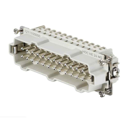 Weidmuller HDC HE 24 MS Heavy-Duty Connector Insert, 24 Pole, 16A, 500V, Male, Screw Connection