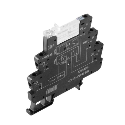 Weidmuller TRS DIN Rail Relay Module, 12V DC Input, 250V AC/6A Output, 1 Changeover Contact, with LED
