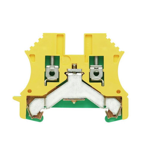 Weidmuller WPE Earth Terminal Block, 2.5mm², 800V, Screw Connection, Green/Yellow, TS 35 DIN Rail Mount