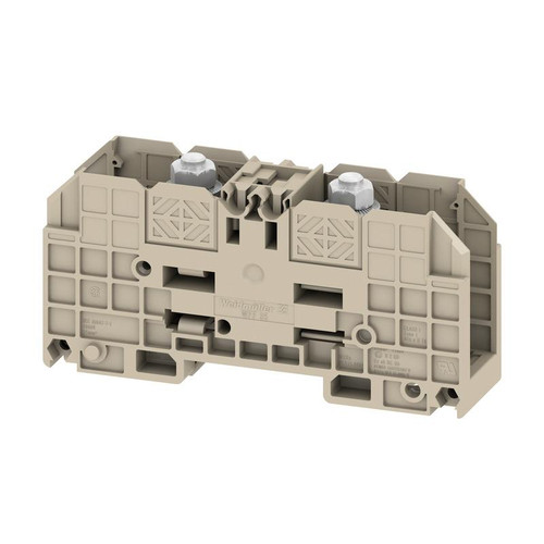 Weidmuller WFF 35 Feed-Through Terminal Block, 35mm², 1000V, 125A, Bolt/Screw Connection, 14-2 AWG, Beige