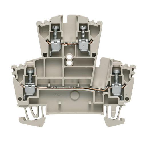 Weidmuller WDK 2.5 Double-Level Feed-Through Terminal Block, 2.5mm², 400V, 24A, Screw Connection, Beige, TS 35