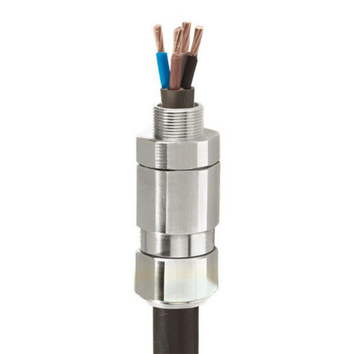 CMP T3CDS Cable Gland, M50, 40.4-53mm Cable, Nickel-Plated Brass, SWA, Ex, ATEX/IECEx