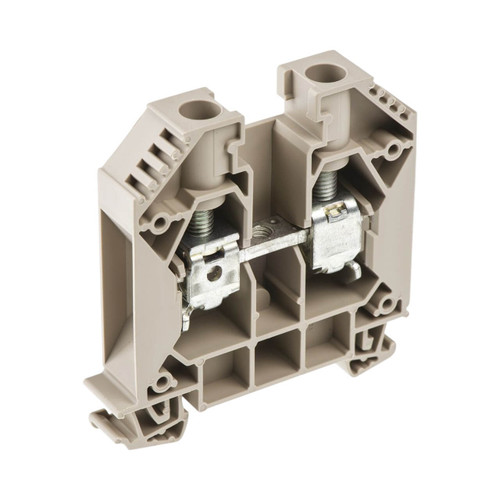 Weidmuller WDU 16 Feed-Through Terminal Block, 16mm², 1000V, 76A, Screw Connection, Beige, TS 35 DIN Rail