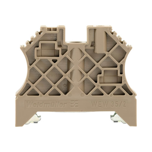 Weidmuller WEW 35/2 End Bracket for DIN Rail TS 35, Beige, Plastic, Screw Clamp Mounting