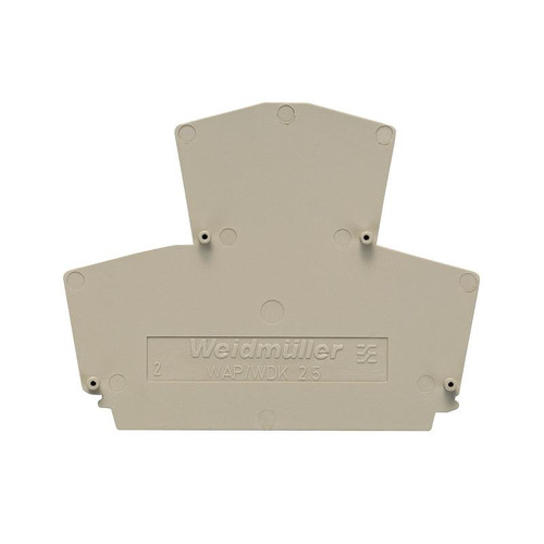 Weidmuller WAP WDK2.5 End Plate, Beige, 1.5mm, Snap-On for WDK 2.5 Double-Level Terminal Blocks