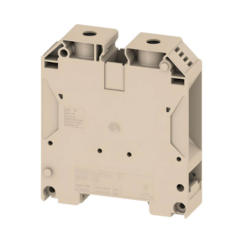Weidmuller WDU 70N/35 Feed-Through Terminal Block, 70mm², 1000V, 192A, Screw Connection, Beige, TS 35