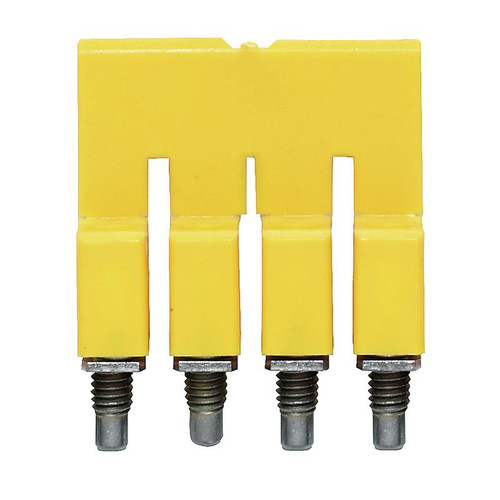 Weidmuller WQV 2.5/4 Cross-Connector for Terminal Blocks, 4 Pole, 2.5mm², 32A, Yellow, Screw-In Connection