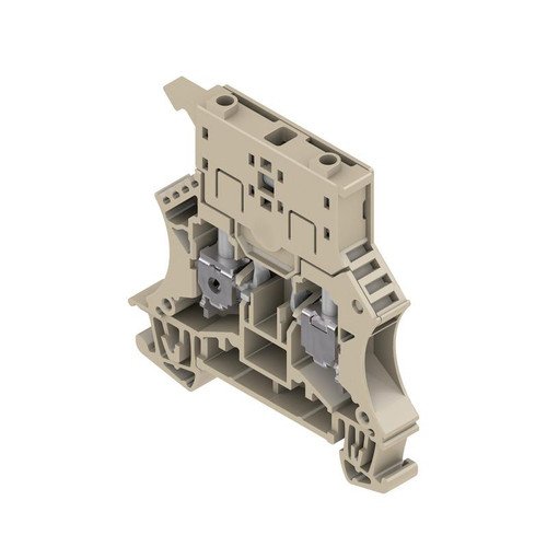 Weidmuller WSI 6 Fuse Terminal Block, 6mm², 500V, 6.3A, Screw Connection, 5x20mm Fuse, Beige, DIN Rail TS 35
