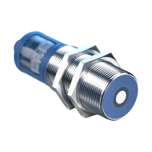 Microsonic mic+25 Ultrasonic Sensor, M30 Stainless Steel, 30-350mm Range, 4-20mA/0-10V Analog Output, IP67