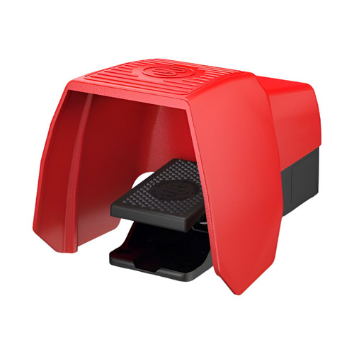 Bernstein F1-U1Z UN Single-Pedal Foot Switch with Shroud, 1NO 1NC Contacts, IP65, Aluminum Housing