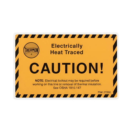 Thermon CL Electrically Heat Traced Caution Label, Vinyl Peel-and-Stick