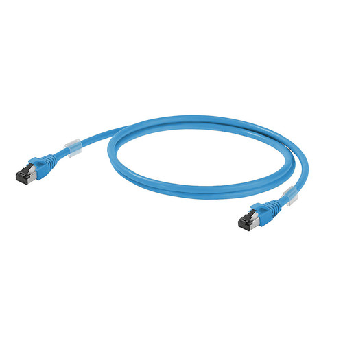Weidmuller IE Ethernet Patch Cable, RJ45 to RJ45, Cat.6A, 1m, Blue, S/FTP, LSZH, IP20