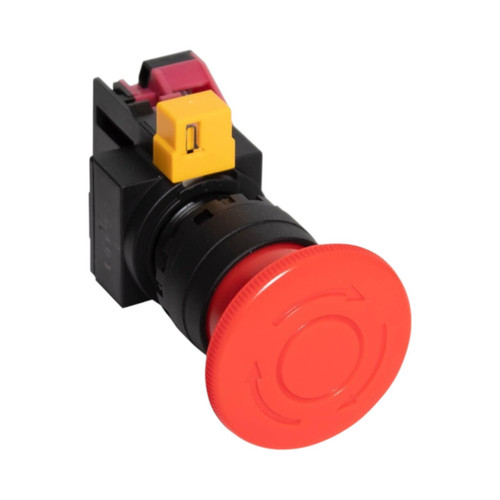 IDEC HW1B 22mm Emergency Stop Pushbutton, 40mm Red Mushroom Head, 1NC Contact, Plastic Bezel