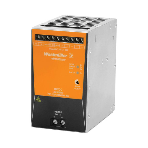 Weidmuller PRO DC/DC Converter, DIN Rail Mounted, 480W, 24V DC Input, 24V DC Output, 20A