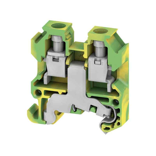 Weidmuller AKE 4 Protective Earth Terminal Block, 4mm², 500V, Screw Connection, Green/Yellow, DIN Rail TS 15