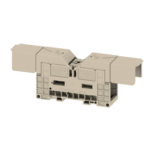 Weidmuller WFF 120/AH Feed-Through Terminal Block, 120mm², 1000V, 269A, Dark Beige, M10 Bolt Connection, TS 35