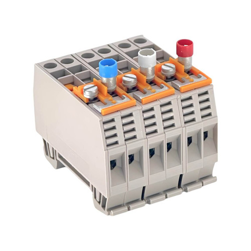 Weidmuller CTTERM Pre-Assembled CT Terminal Block, 3-Phase with Test Socket, TS 35 DIN Rail Mount