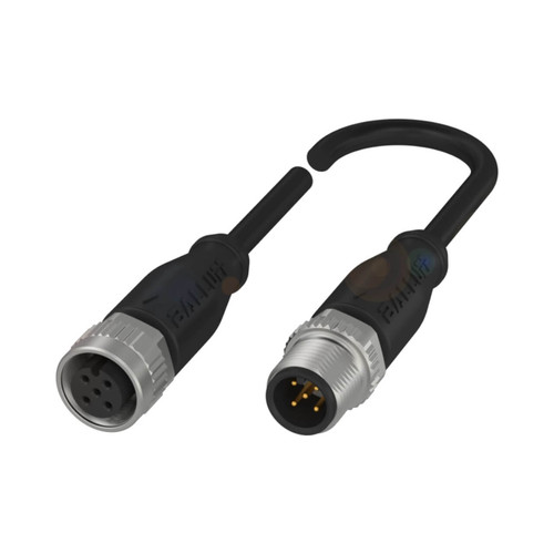 Balluff BCC Double-Ended Cable, M12 Female to M12 Male, Unshielded, 5-Pin, A-Coded, 15m PUR Black, 60V, IP67