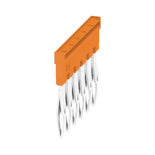 Weidmuller ZQV 2.5N Plug-In Cross-Connector for Terminal Blocks, 6 Pole, 400V, 24A, Orange