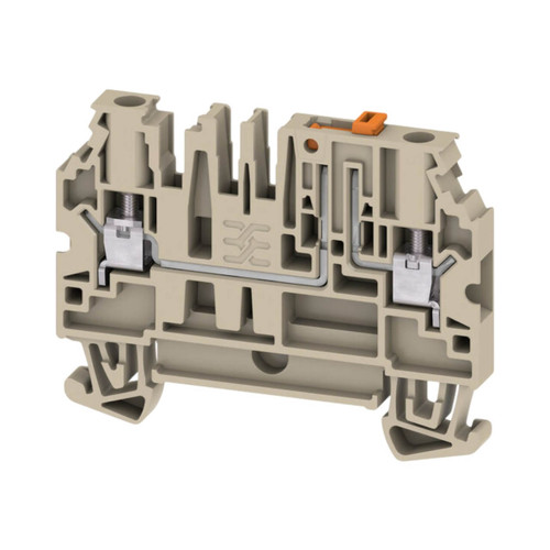 Weidmuller W2C 4 Test-Disconnect Terminal Block, 4mm², 28A, 500V, Beige