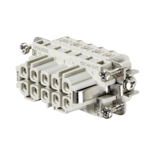 Weidmuller HDC HA Heavy Duty Connector Insert, Female, 10 Pole, Screw Connection, 16A, 250V