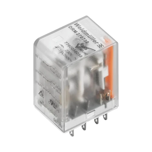 Weidmuller DRM Miniature Industrial Relay, 4PDT, 48V AC, 5A, Plug-In, with LED