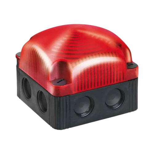 WERMA FlexSQUARE LED Permanent Signal Beacon, Square, 24V DC, Red, Base/Wall Mount