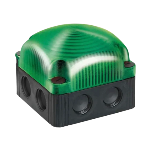 WERMA FlexSQUARE LED Permanent Signal Beacon, Square, 24V DC, Green, Base/Wall Mount