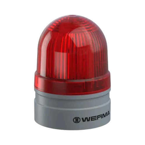 WERMA Mini TwinLIGHT LED Signal Beacon, Permanent/Blink, 24V AC/DC, Red