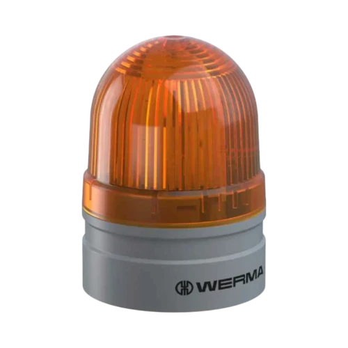 WERMA Mini TwinLIGHT LED Signal Beacon, Permanent/Blink, 24V AC/DC, Yellow