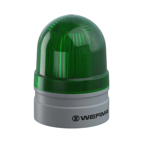WERMA Mini TwinLIGHT LED Signal Beacon, Permanent/Blink, 24V AC/DC, Green