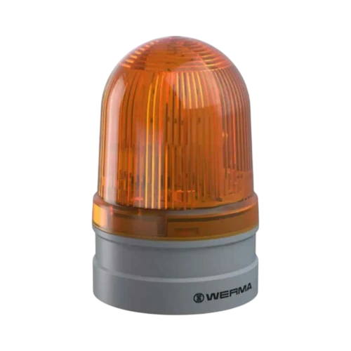 WERMA Midi TwinFLASH LED Signal Beacon, Flash/Double-Flash, 12/24V AC/DC, Yellow