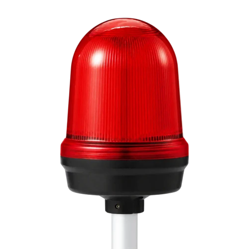 Qlight Q125LP LED Steady/Flashing Signal Light with Buzzer, Red, 12-24V DC, 80dB, Pole Mount