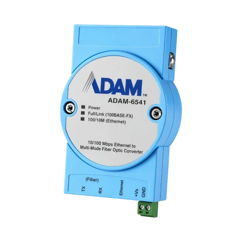 Advantech ADAM-6541 Fast Ethernet to Fiber Media Converter, 10/100BASE-TX to 100BASE-FX, Multimode SC