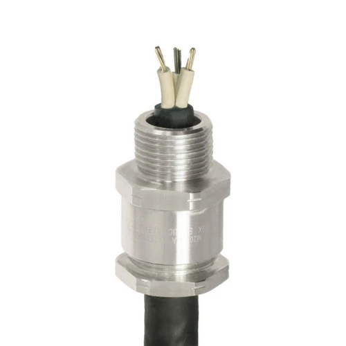 CMP A2F100 Unarmoured/Braided Cable Gland, M16, Nickel Plated Brass, Cable OD 3.2-8mm, Ex Rated